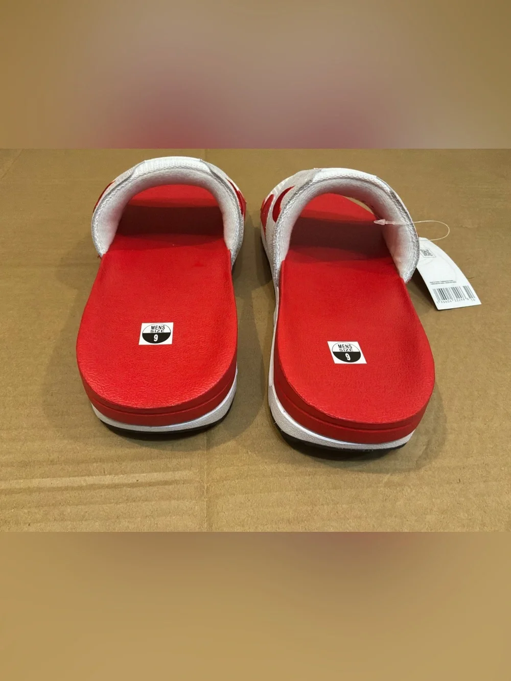 New Nike Air Max 1 Slide White University Red Black DH0295-103 Size 9